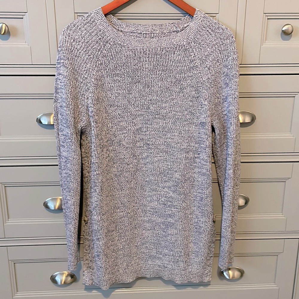Loft: knit sweater, light blue, size medium